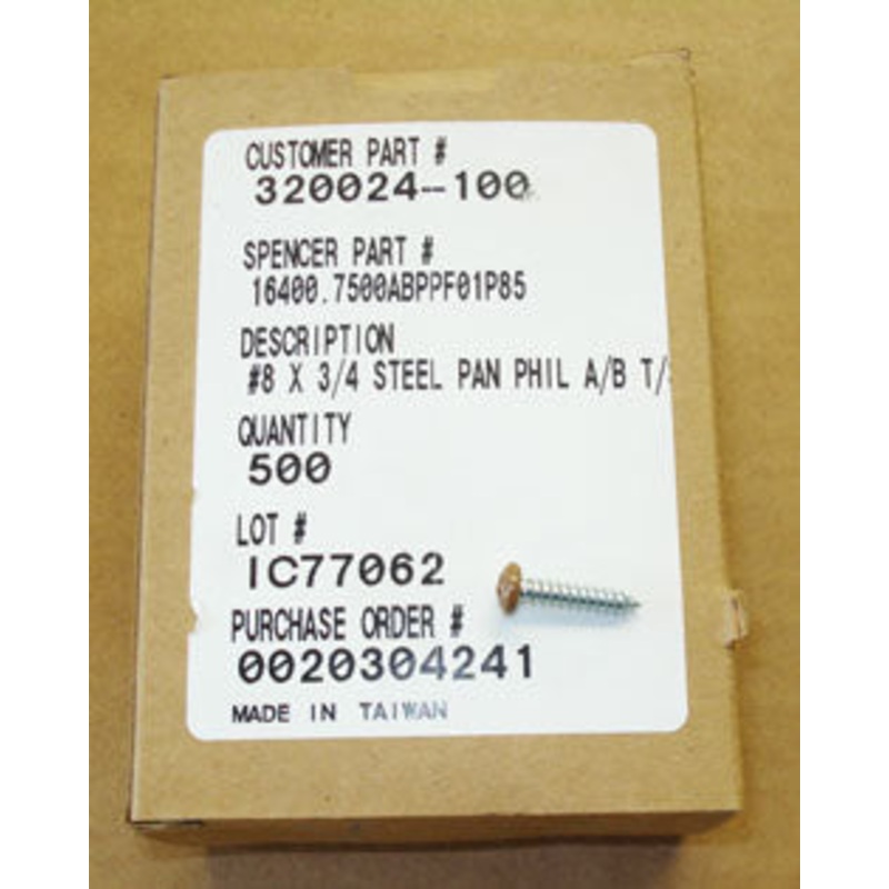 Airstream #8 x 3/4 Type A Phillips Head Screw BH, Brown / Box of 500 – 320024-100