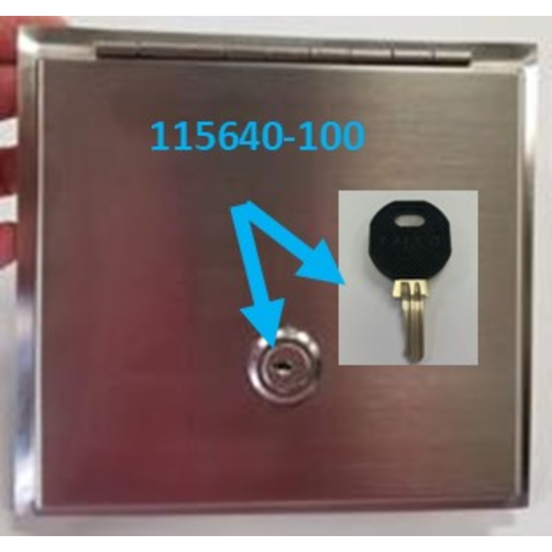 Airstream Lock Cylinder and Cut Key for Stainless Steel Stabilizer Jack Switch Control Box – 115640-100