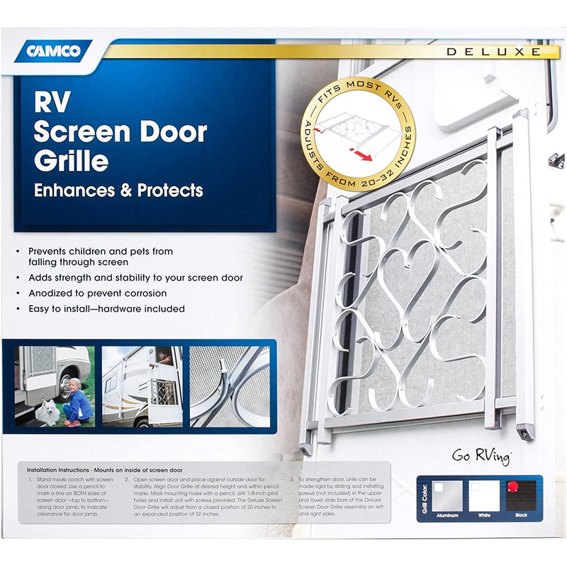 Camco Aluminum Screen Door Deluxe Grille