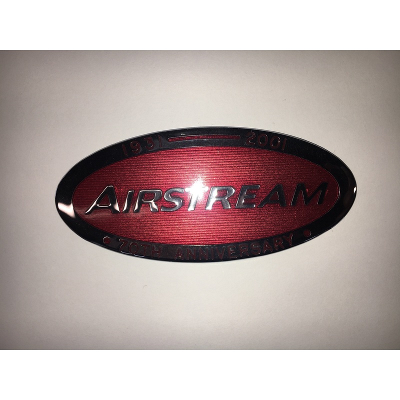 Airstream 70th Anniversary 4-3/8Medallion Badge, Burgundy – 386067-01