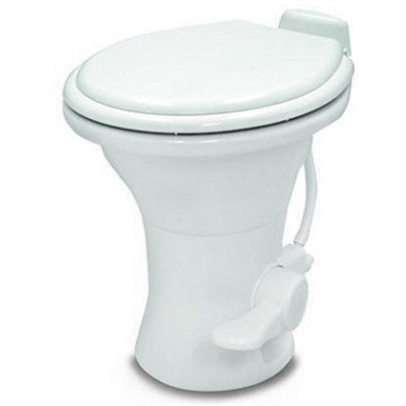Airstream High Profile Foot Flush Toilet with Sprayer by Dometic, White* – 690621-BOX