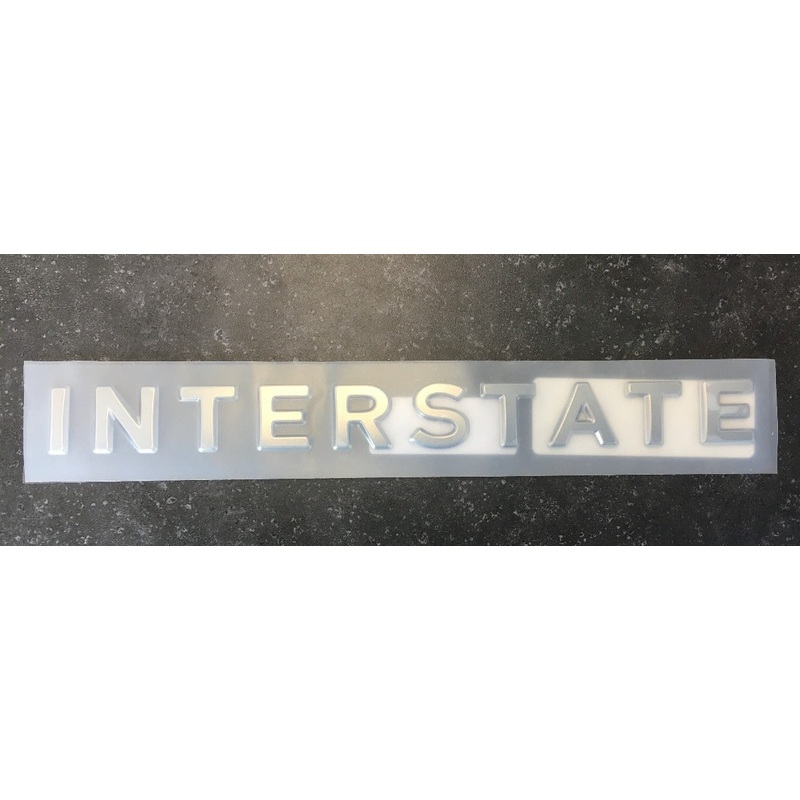 Airstream Interstate 1.159 x 12.439 Chrome Badge, Smooth Finish – 386256