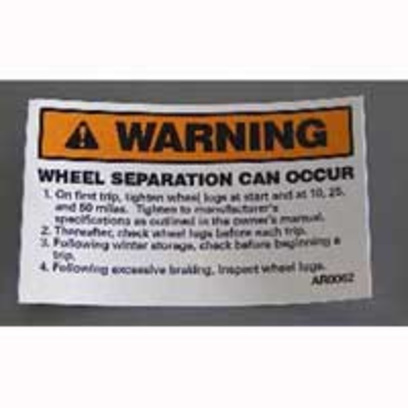 Airstream Wheel Torque Warning Label – 386193