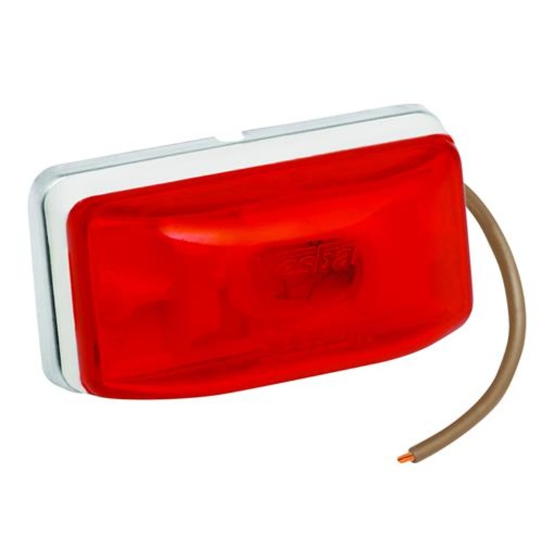 Bargman / Wesbar Red Side Marker Light with Stub Mount White Base