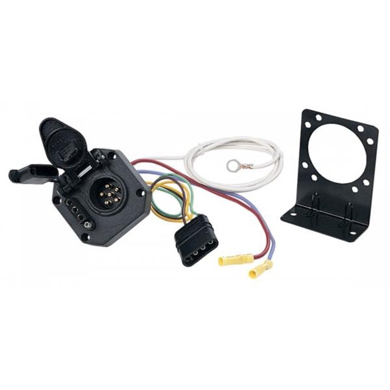 Hopkins Trailer Wiring Connector Adapter; Multi Tow ; 4 Flat To 6-Way Pin And 4 Flat
