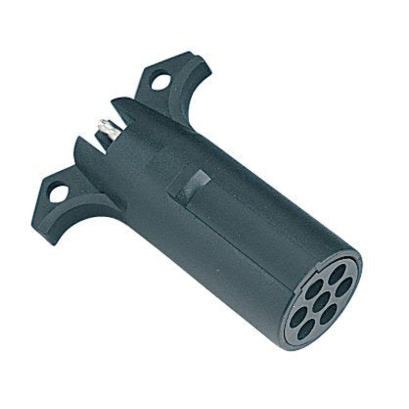 Hopkins Trailer Wiring Connector Adapter; Plug In Simple; 7-Way Pin To 4 Flat; With Dust Cover