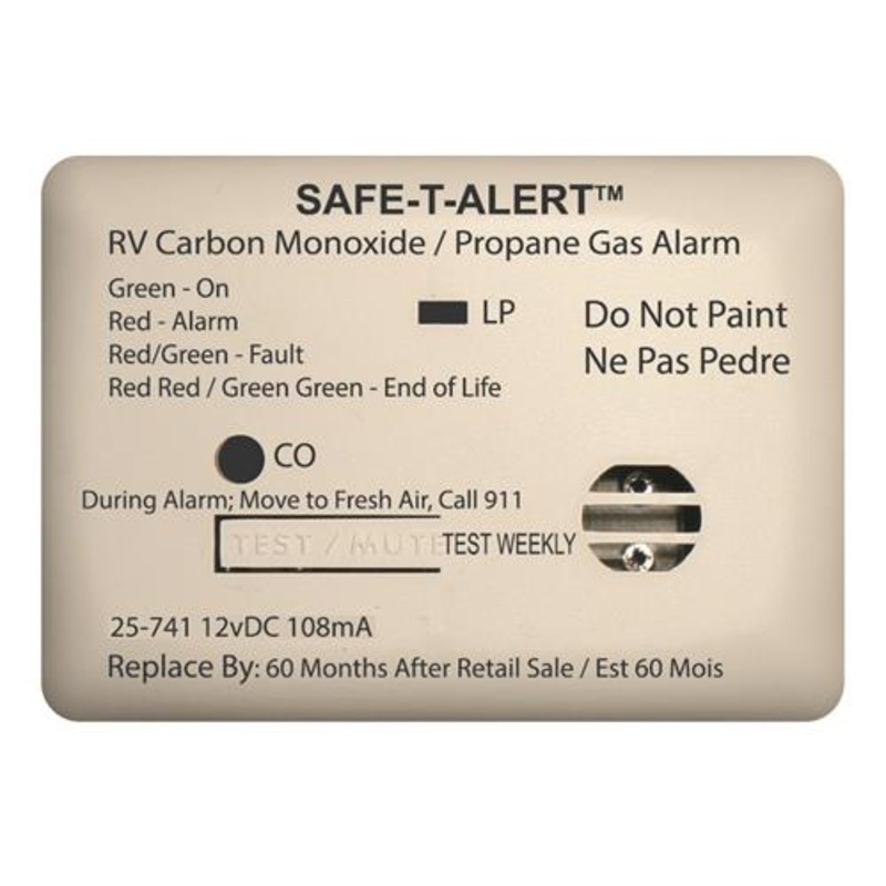 MTI Industries 12V 25 Series Safe-T-Alert Mini RV Dual Carbon Monoxide/Propane Alarm