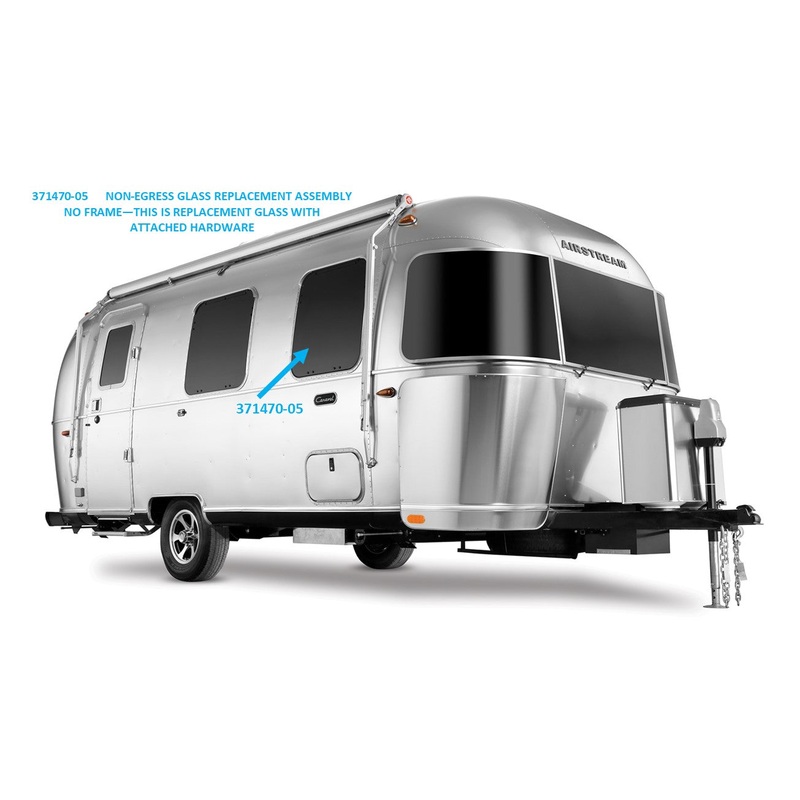 Airstream 26 Tall Side Window Glass Assembly Curved, Non-Egress* – 371470-05