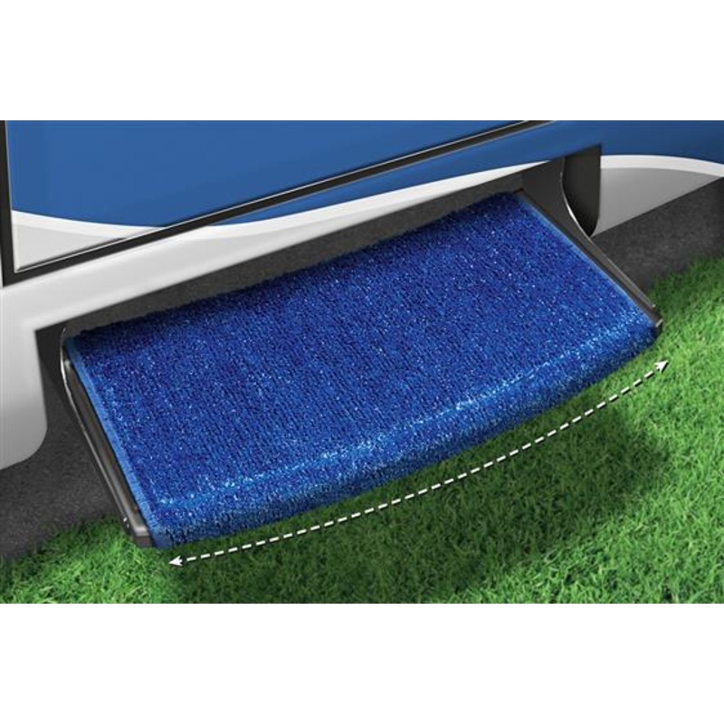 Prest-O-Fit Wraparound Radius RV Step Rug 22 Wide, Blue