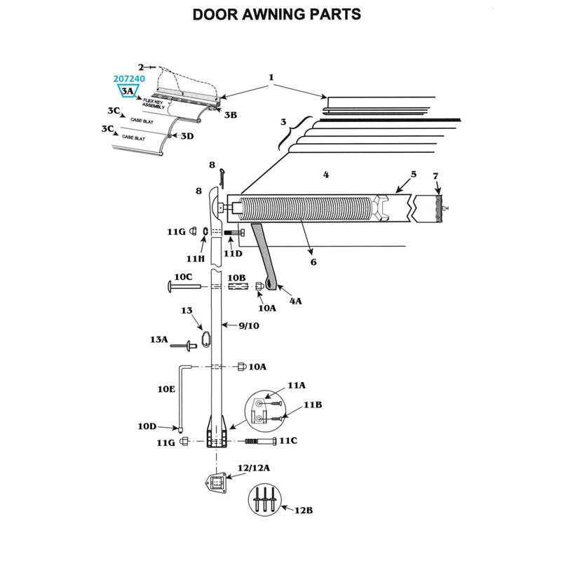 Zip Dee Awning Bright Flex Key Assembly, Wide (per foot) – 202240