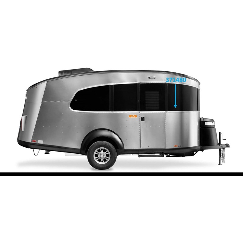 Airstream Front Curbside Curved Window Assembly for Basecamp 20 – 371480