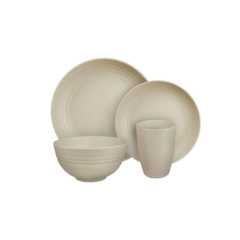 Camp Casual 8-Piece Microwavable Dish Set, Driftwood