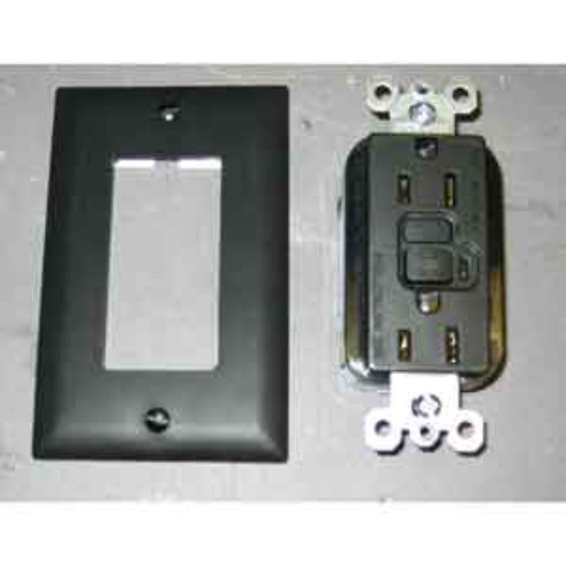 NLA Airstream GFI Outlet Receptacle with Cover Plate, Black – 512096