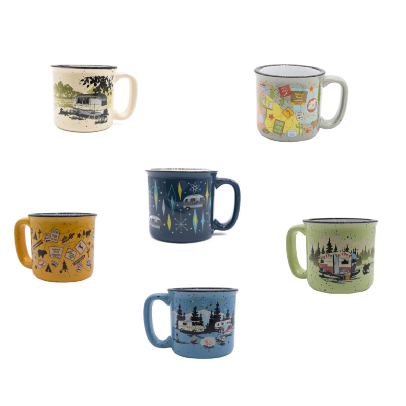 Airstream and Other Vintage Camper Design Mugs by Camp Casual, 8 Designs