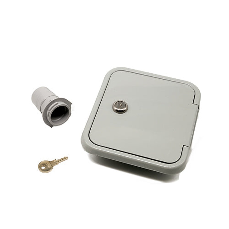 Airstream Fresh Water Fill Door (Gray) With Lock and 2 Keys* – 601194 or Overflow Screen 601194-101