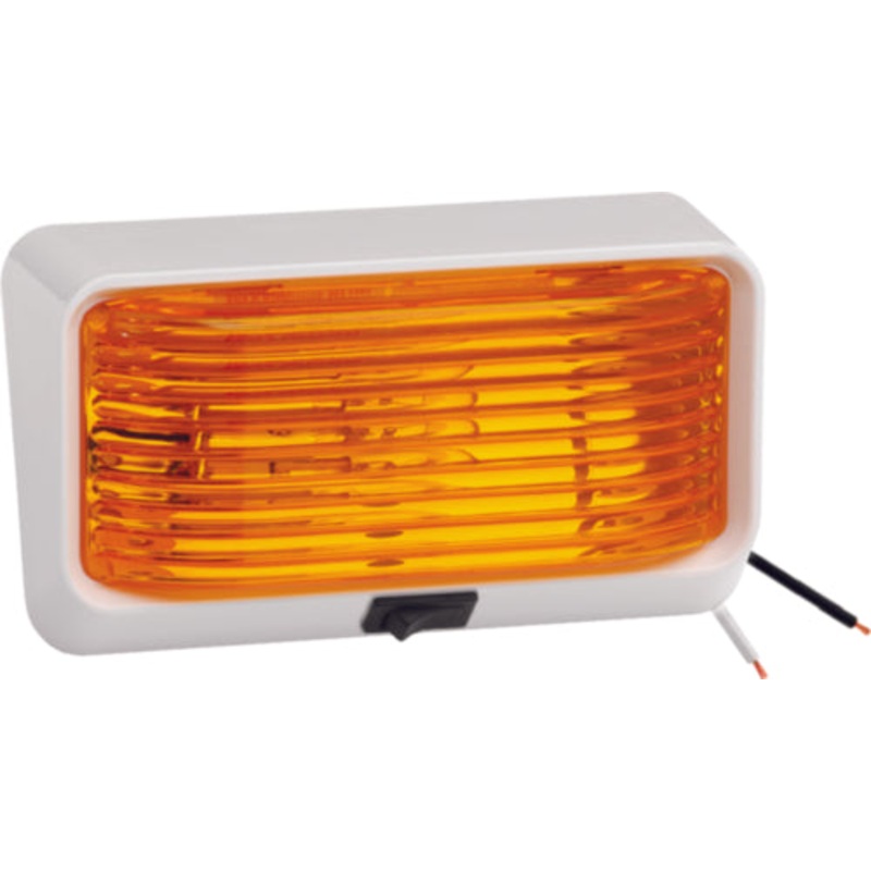 Bargman Porch Light, Light Ash White with Amber Lens