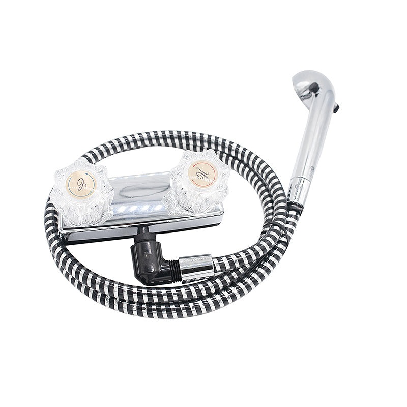 Airstream Shower Head with Chrome Hose and Faucet with Top Diverter – 39768W-102