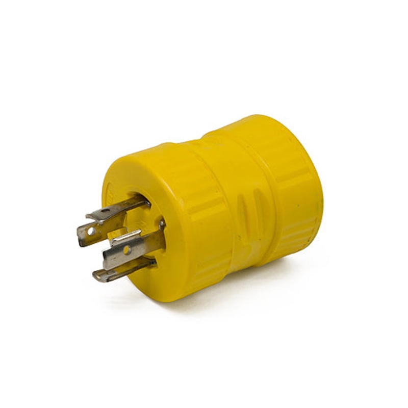 ParkPower Generator Adapter, 30A/125V Connector and 20A 125/250V Locking 4-Prong Male Plug