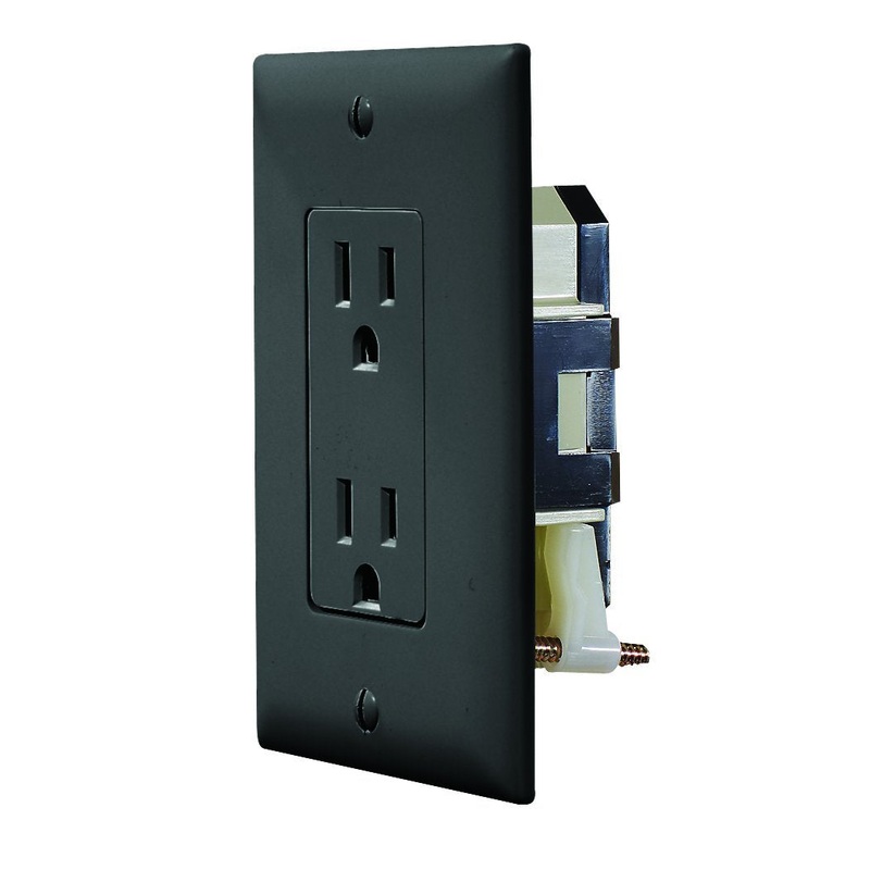 RV Designer Dual Outlet with Cover Plate – Ivory, Black, White or Brown