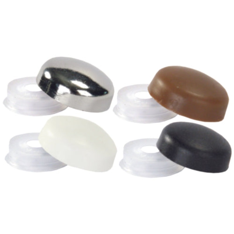 JR Products Screw Covers Black, White, Brown, or Chrome – Pack of 14