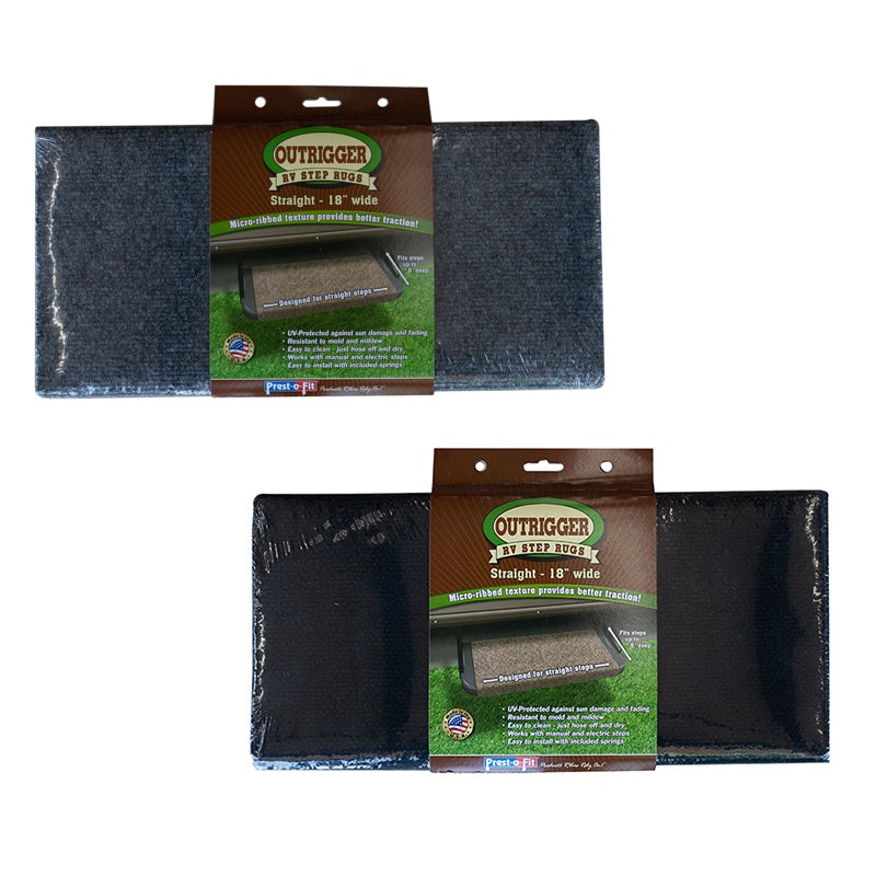 Prest-O-Fit Outrigger RV Straight Step Rug 18 – Black, Gray, Blue, or Brown