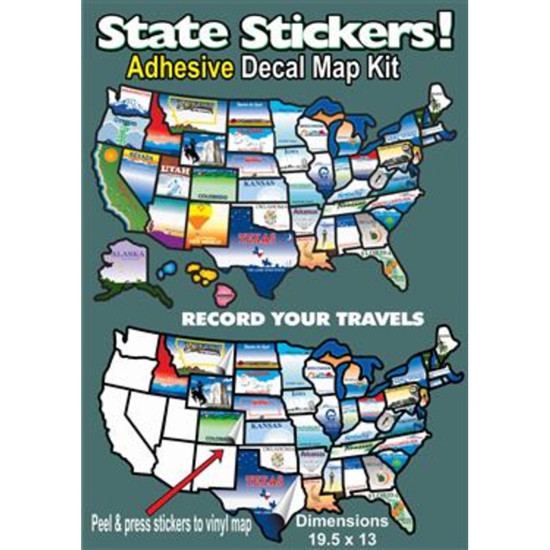 RV Camper Trailer State Travel Sticker Map