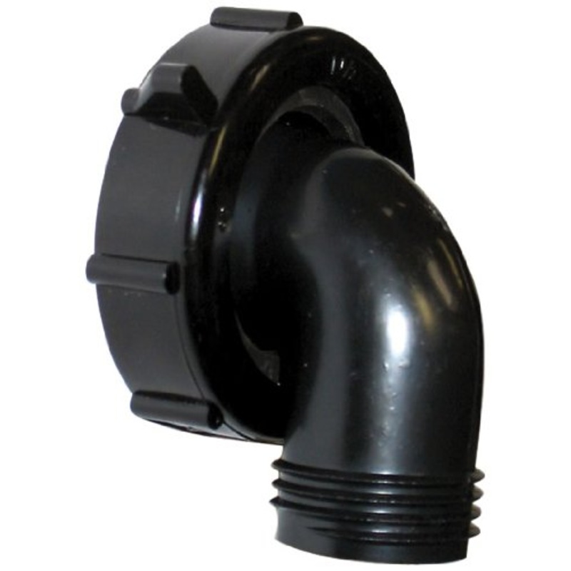 Valterra Black Swivel Drain Connector-90, 1-1/2 x 3/4