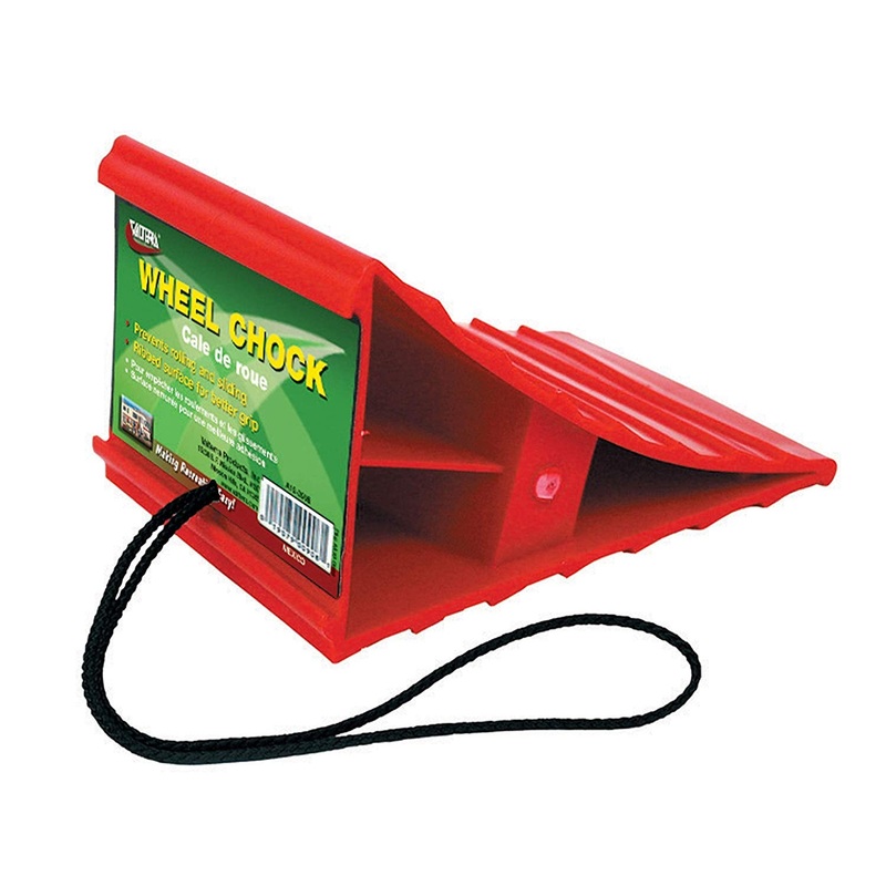 Valterra Red Wheel Chock With Black Nylon Cord