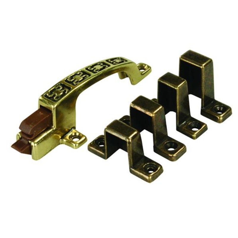 JR Products Brass Cabinet Catch and Strikes, Various Design Patterns