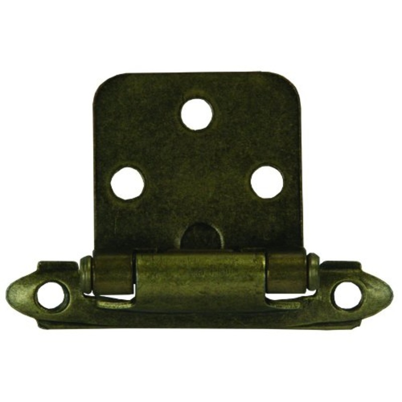 JR Products Self-Closing Flush Mount Hinge Antique Brass, Satin Nickel, or Brass – Pack of 2