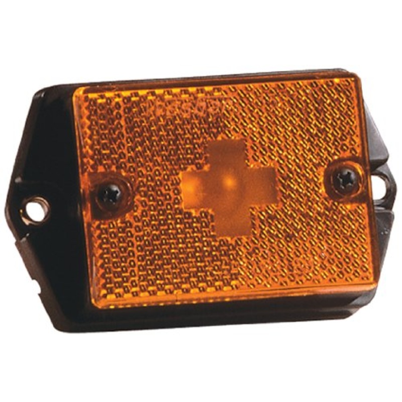 Wesbar Side Marker Light with Reflex Lens with Black Ear-Mount Base – Amber or Red