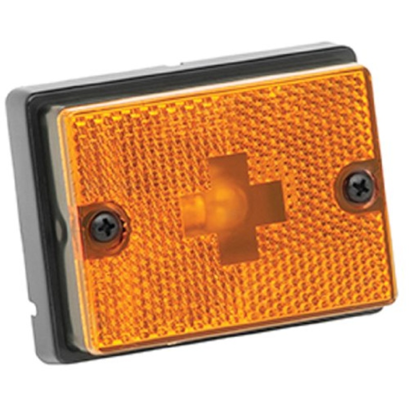 Wesbar Side Marker Light with Reflex Lens with Black Stud-Mount Base – Amber or Red