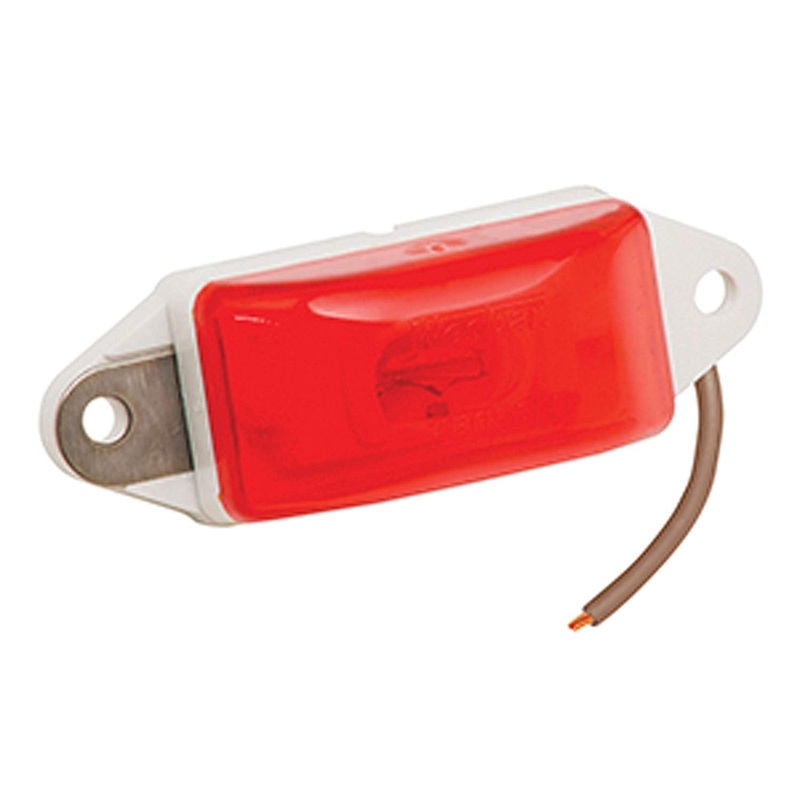 Wesbar Side Marker Light with White Ear-Mount Base – Amber or Red