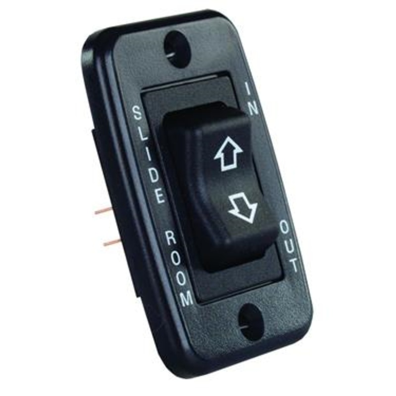 JR Products Low Profile RV Slide Out Switch with Bezel – Black or White