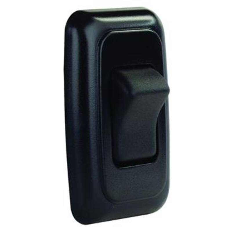 JR Products Single RV Rocker Switch Assembly with Bezel – Black, White, or Brown