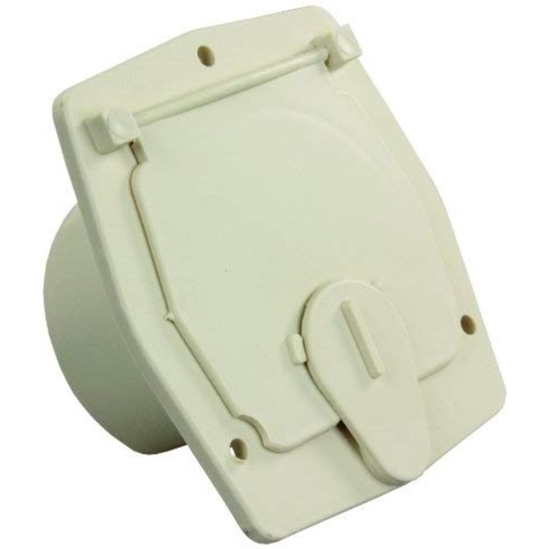 JR Products Square Electric Cable Hatch, Colonial White