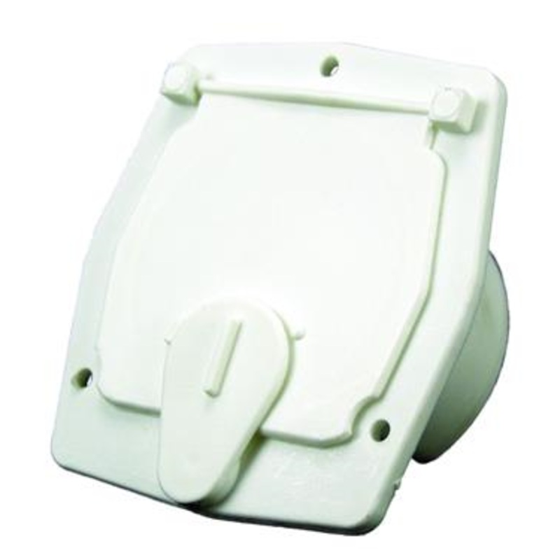 JR Products Square Electric Cable Hatch, Polar White