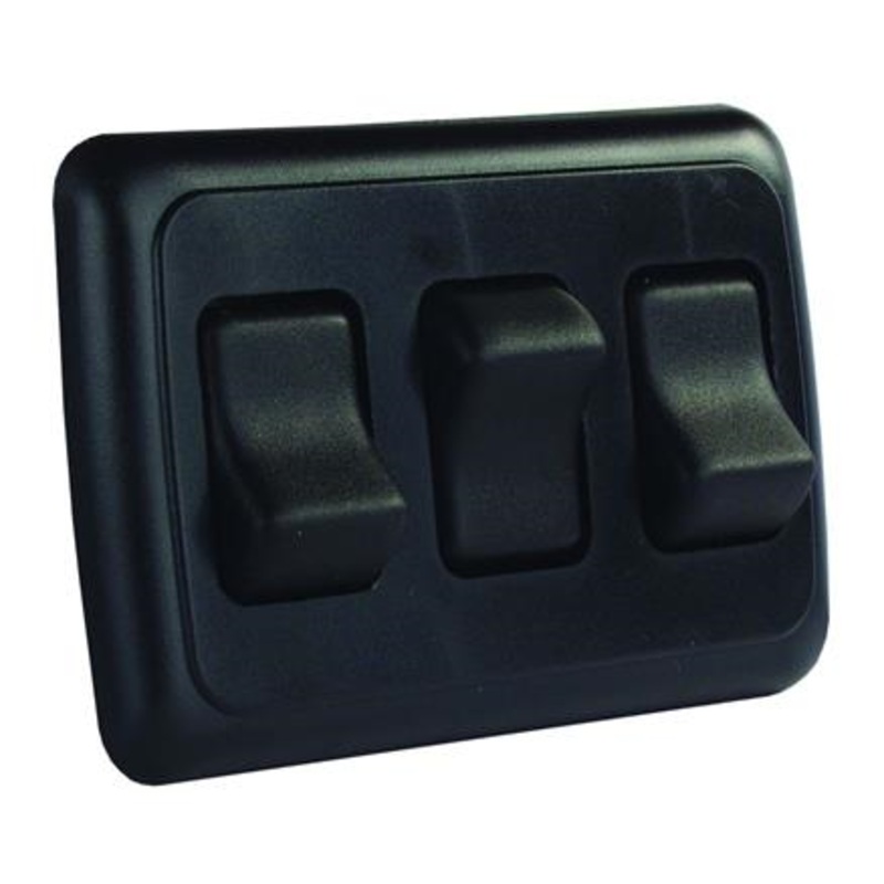 JR Products Triple On/Off Switch, Black
