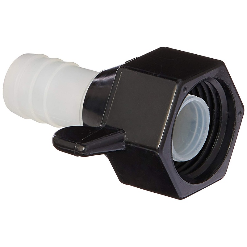 SHURFLO 1/2 x 14 NPT x 1/2 Barb Straight Wingnut Swivel Adapter