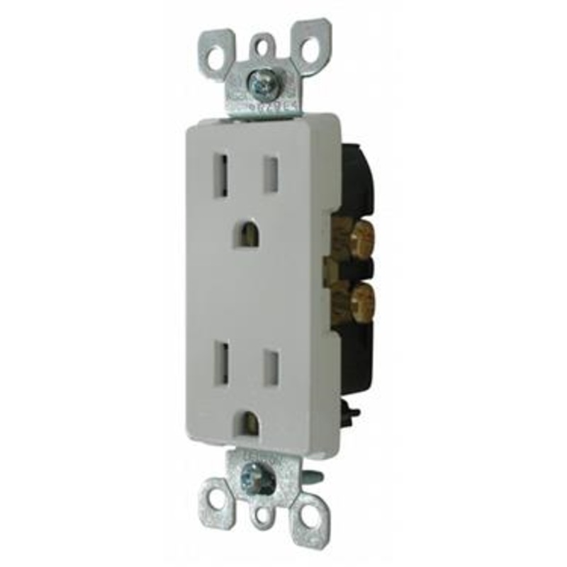 Valterra Square Receptacle with Ground, White