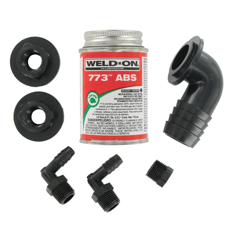 Valterra 90 Barbed Elbow ABS Tank Fill Kit with Cement