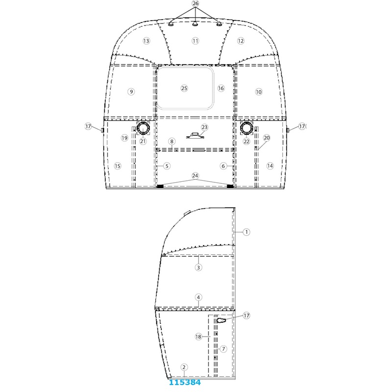 Airstream Bow Floor Extrusion for Airstream Sport 22′ Only – 115384