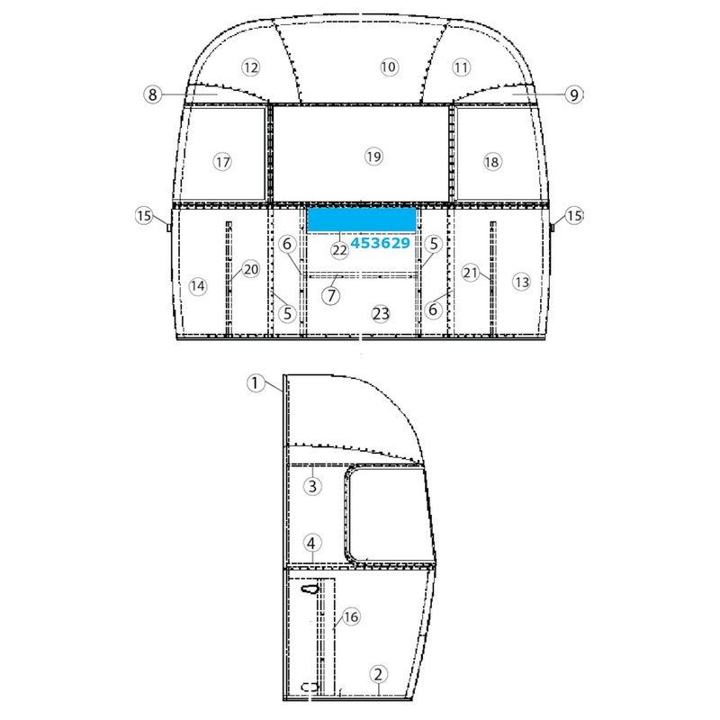 Airstream Hat Section – Dinette Table Support – 453629