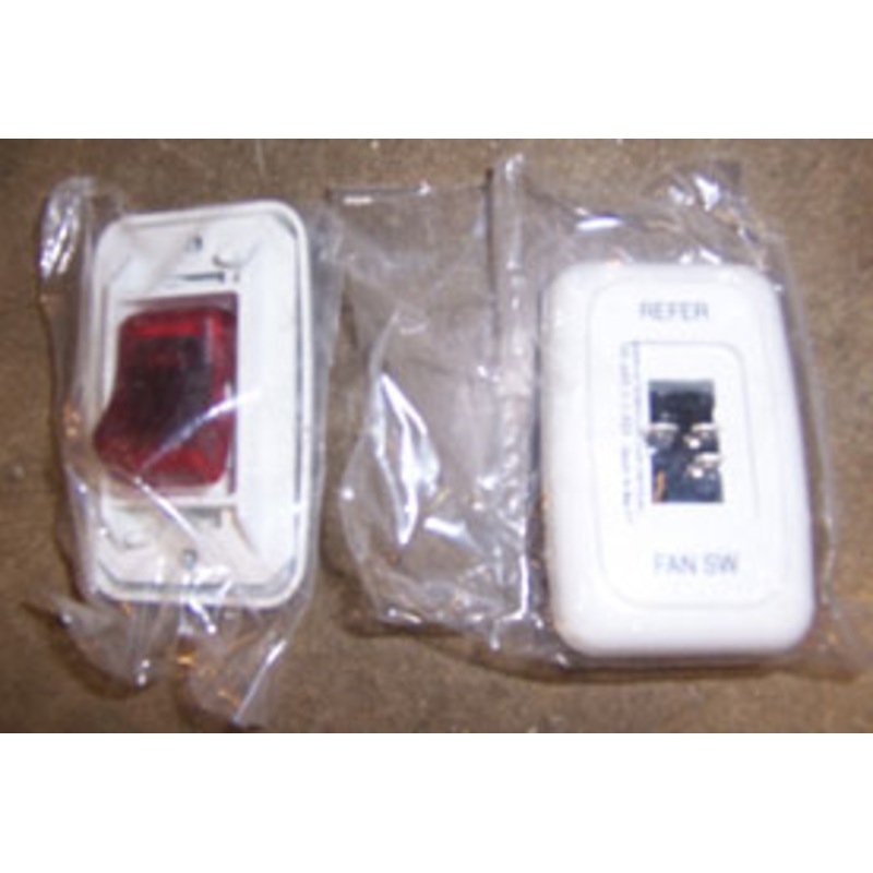 Airstream Illuminated Single Switch for Refrigerator – White 511836 or NLA Black 511836-01