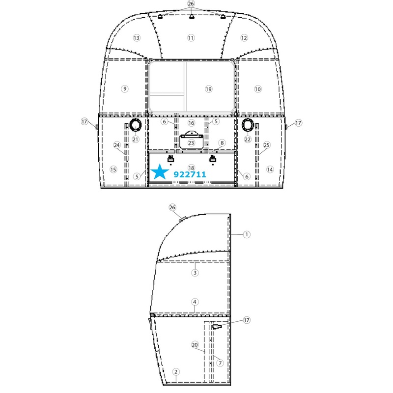 Airstream Rear Compartment Door Assembly with Jamb – 922711