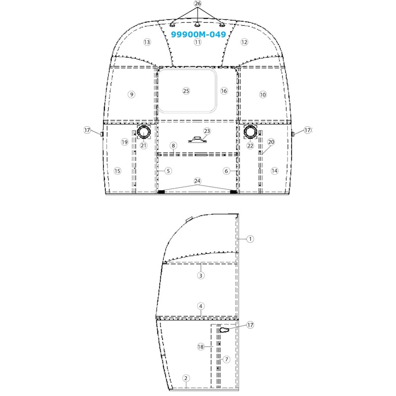 Airstream Top Center Segment for Airstream Sport 22′ – 99900M-049