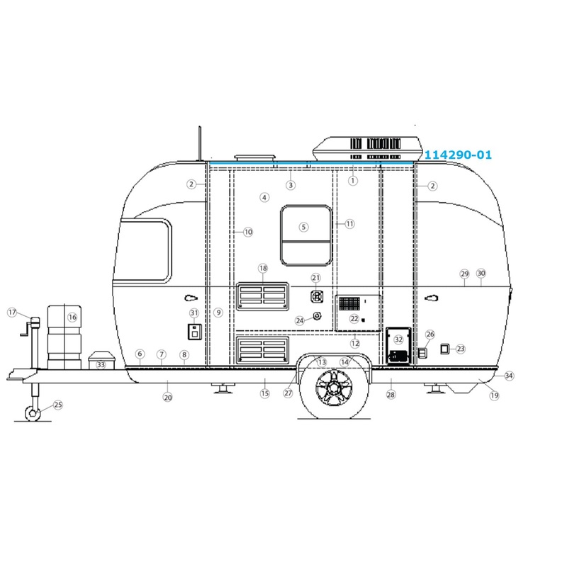 Airstream Awning Drip Rail Extrusion 114290-01