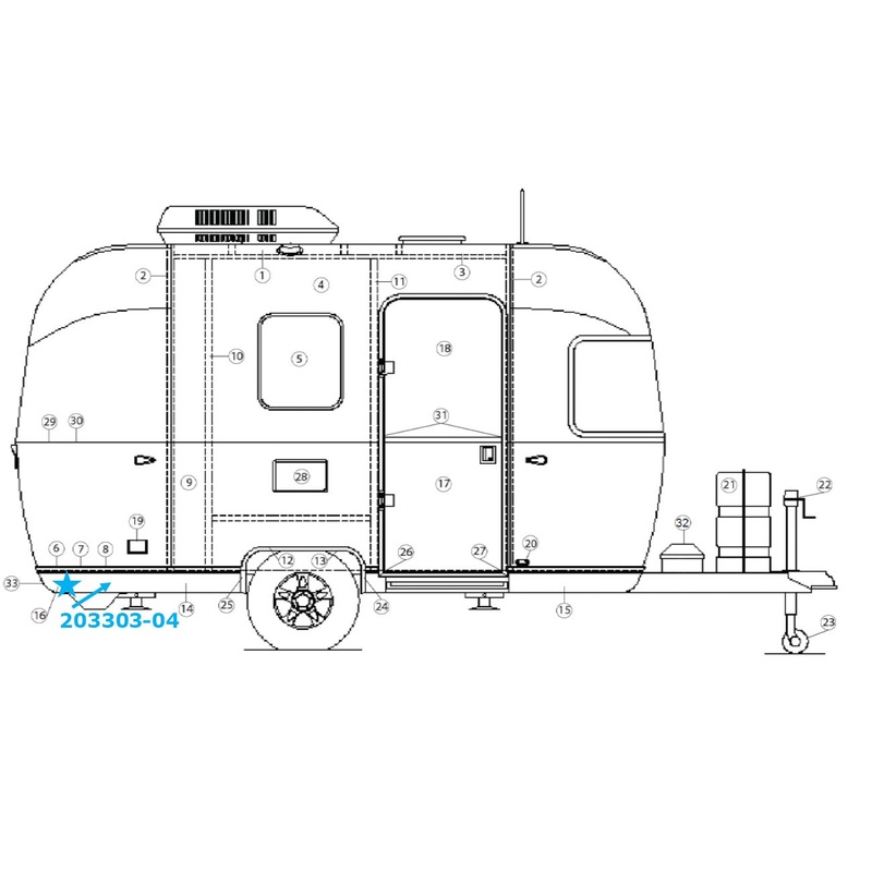Airstream Banana Wrap, Black Curbside Rear for Airstream Bambi Sport 16′ and 22′ – 203303-04
