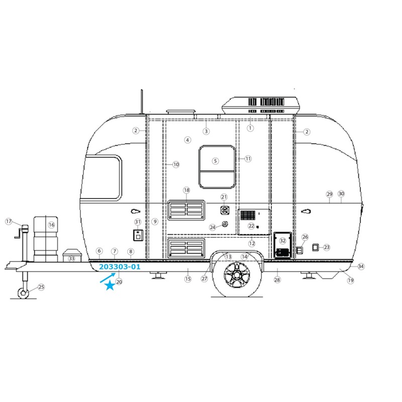 Airstream Banana Wrap, Black Roadside Front for Airstream Bambi Sport 16′ and 22′ – 203303-01