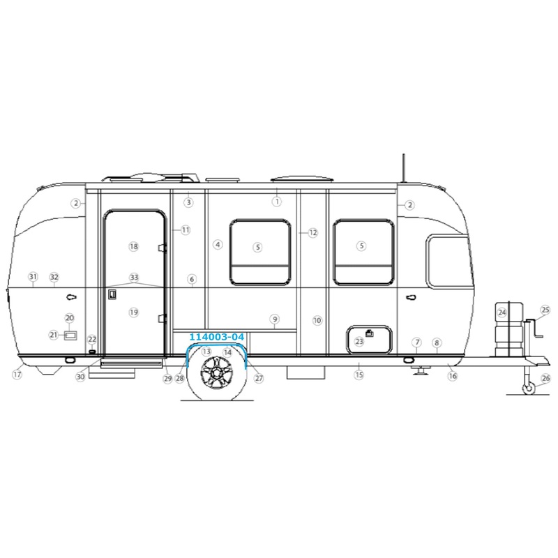 Airstream Inner Wheel Well Trim for Single Axle Trailers – 114003-04